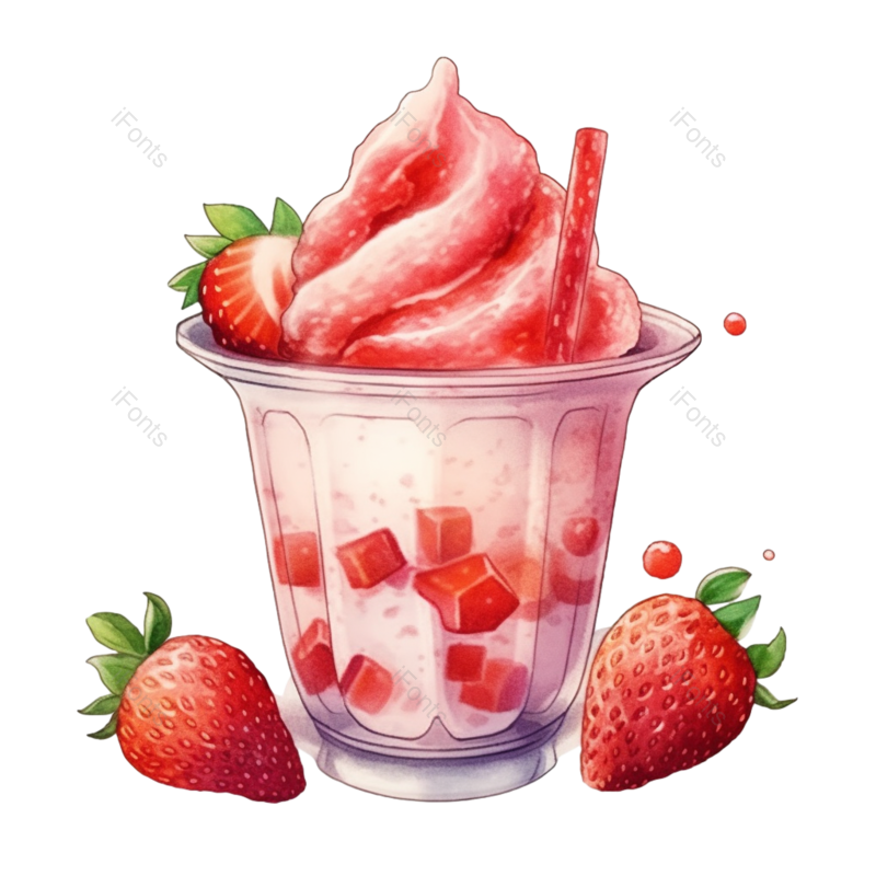 清新图片,健康食物元素,插画PNG,水果免抠素材